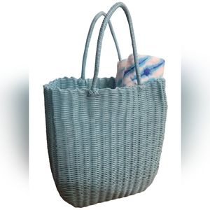 Sturdy Woven Plastic Beach Tote